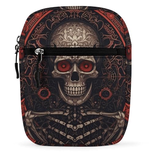 Satchel Tote Bag Messenger Bag Skeleton Printed Mini Sling Bag Purse Suitable for Work Travel