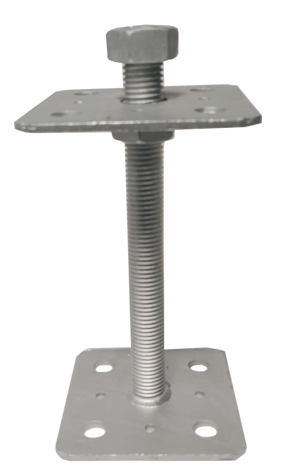 Silver Internal Post Pergola Galvanised Adjustable Elevator Bolt Down Holder 200Mm M20 - 100X100mm 4X4"