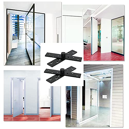 Alise 6-Inch Length Rotating Hinge 360 Degree Door Pivot Hinge Concealing Up Down Shaft Hinges,Stainless Steel Black Finish 2 Pcs #TOP3