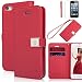iPhone 5 case,iPhone 5S case,by Ailun,Wallet case,PU leather case,credit card holder,Flip Cover Skin[Red] with screen protect and styli pen