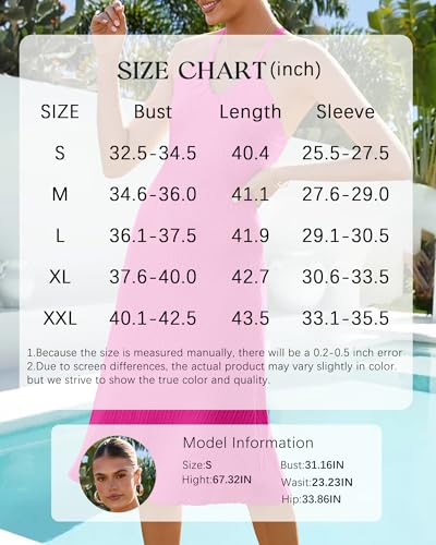 Image of Arach&Cloz Women's Knit Adjustable Halter V Neck Summer Vacation Dress 2025