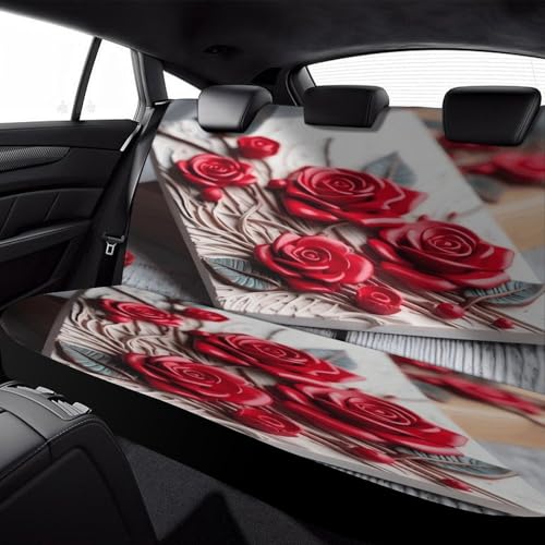 Funda de asiento de coche resistente a arañazos con diseño de rosas 6