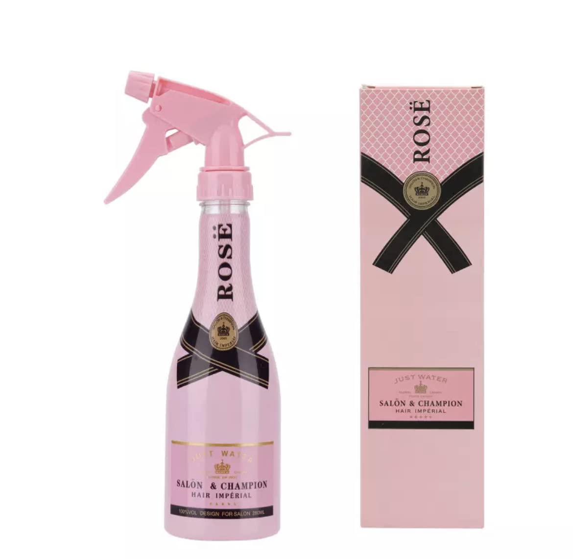 280ml Hair Spray Bottle Plastic Salon Water Spray Bottle Hair Hairdressing Fine Mist Water bottle for water Barber Tools (PInk)