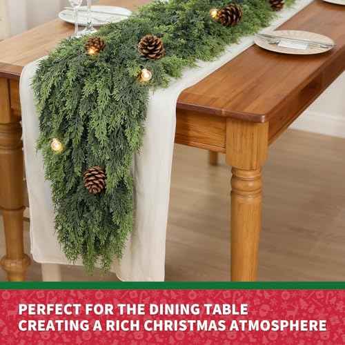 9fT Cedar Garland Artificial Realistic Garland Soft and Lush - image 4
