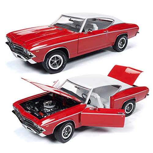 American Muscle AMM1169 1969 Chevrolet Chevelle Hardtop (Class of 1969) Garnet Red Diecast Model Car 1:18