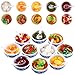 10 Pieces Mini Toy Food Miniatures Chinese Play Food Blue and White Pottery Sweet Soup Syrup Noodle Bowls for Kitchen Dollhouse Accessories