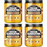 AOOVOO 4 Pack Citrus Lemon Odor Eliminating Highly Fragranced Candle - Eliminates 95% of Pet, Smoke, Food, and Other Smells Quickly, Non Toxic Air Freshing Soy Candle