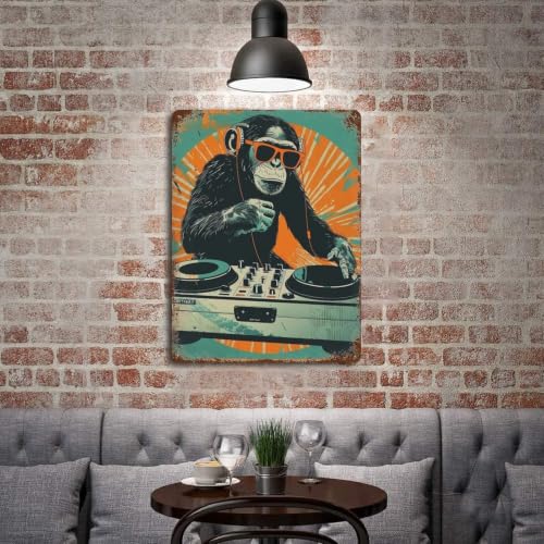 Décoration moderne pour café et bar affiche en métal rétro DJ Chimp