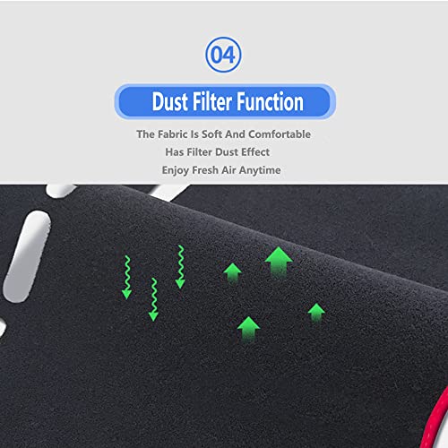 Anxinfengpei Dash Covers For Honda Accord 2014-2017,Odor Free Dashboard Cover,Anti Slip Dashboard Mat,Interior Dash Covers,Red #TOP4