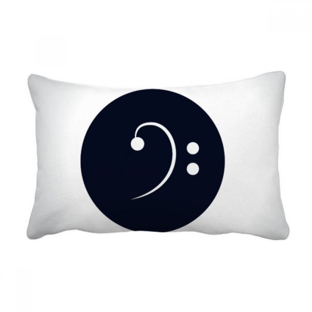 Coussin lombaire blanc musique à basse noir 16x24 pouces