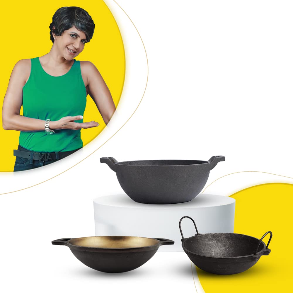 Buy The Indus Valley PreSeasoned Super Smooth Cast Iron Kadai/Kadhai for Cooking and deep