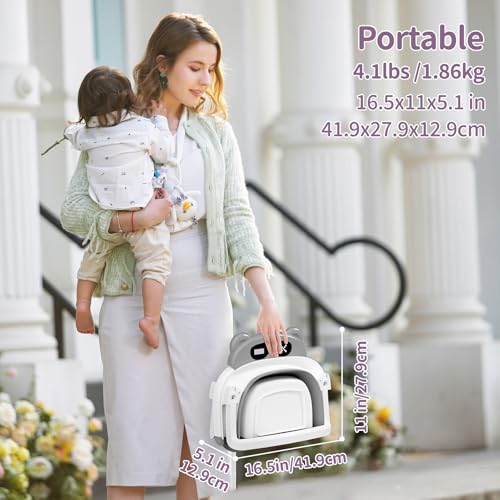 Image of Collapsible Baby Bathtub for Newborn to Toddler (0-18 Months) - Foldable Baby Bath Tub with Soft Towel, Newborn& Infant Bathtub for Travel and Outdoor, Grey