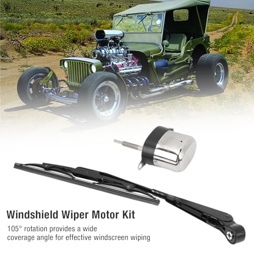 Image of Windshield Wiper Motor Kit 12V 105 Rotation Electric Wiper Arm Motor for Tractor Fishing Boat UTV Duty Construction Easy Installation