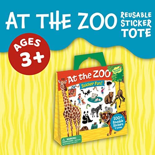 Peaceable Kingdom Press Sticker Fun! At The Zoo Reusable Sticker Tote