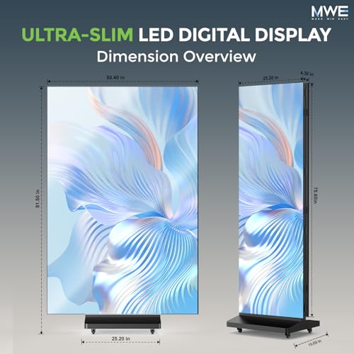 MWE P1.86 Tri-Fold LED Poster Screen with Flight Case, 90" Dual-Sided LED Digital Signage Display with Publishing System, Foldable Advertising Display Kiosk Video Wall for Events, WiFi/USB/HDMI - image 9