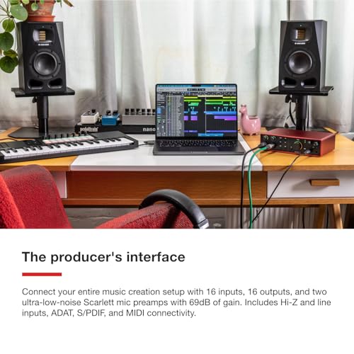 Image of Focusrite Scarlett 16i16 4th Gen 16 x 16 USB Audio Interface | Verified 16-In /16-Out I and O, Two Remote-Controllable Mic Preamps, 24-Bit /192 Khz a and D Conversion, USB-C Connectivity