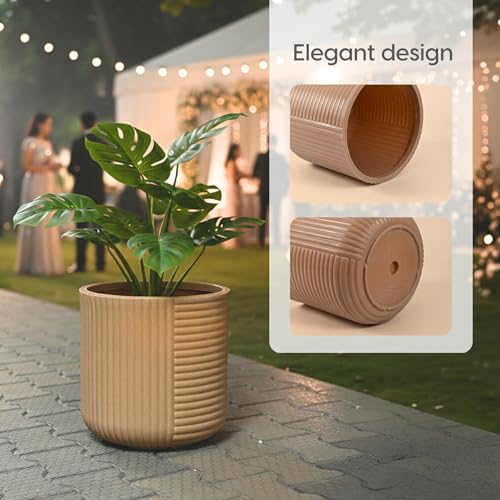 Image of Eha Earth Friendly Elanza Big Planters for Home Decor | 15 inch, Pack of 1 | Plant Pot Made with Rice Husk | UV Protected Pot for Plant | Pots & Planters Big Size | Dune