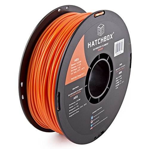 HATCHBOX ABS 3D Printer Filament, Dimensional Accuracy +/- 0.05 mm, 1 kg Spool, 3.00 mm, Orange
