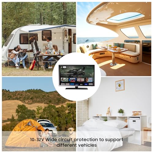 SYLVOX 27 inch Small Smart TV with DVD Player Built in, 1080P Android Caravan TV with Google Play, Voice Assistant, HiFi Speaker, DVB-T2/C/S2, Seismic Design 12V TV for Motorhomes, Caravans, Campervan SYLVOX 27 inch Small Smart TV with DVD Player Built in, 1080P Android Caravan TV with Google Play, Voice Assistant, HiFi Speaker, DVB-T2/C/S2, Seismic Design 12V TV for Motorhomes, Caravans, Campervan