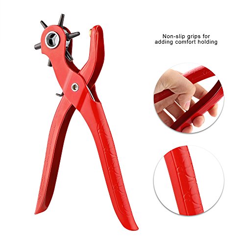 Hole Puncher, Allomn Heavy-Duty Leather Hole Punch Tool, 2.0-4.5 Mm, Professional Puncher For Belt, Saddle, Watch Strap, Shoe, Fabric, Paper #TOP3