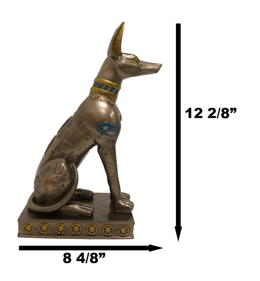 Estatua Egipcia Anubis 12.5" Resina Decorativa miniatura 2