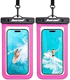Hiearcool Waterproof Phone Pouch,Waterproof Phone Case for iPhone 17 16 15 14 13 Pro Max Plus up to 8.3',IPX8 Cellphone Dry Bag for Beach Cruise Travel-Bright Red-2Pack