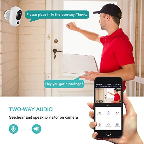 WOHOME Rechargeable Battery-Powered Security Camera,Outdoor/Indoor Wireless Camera with 1080P Night Vision,2 -Way Audio,IP65 Waterproof WiFi Camera with Cloud,Compatible with Alexa/Google Assistant - Thumbnail 5
