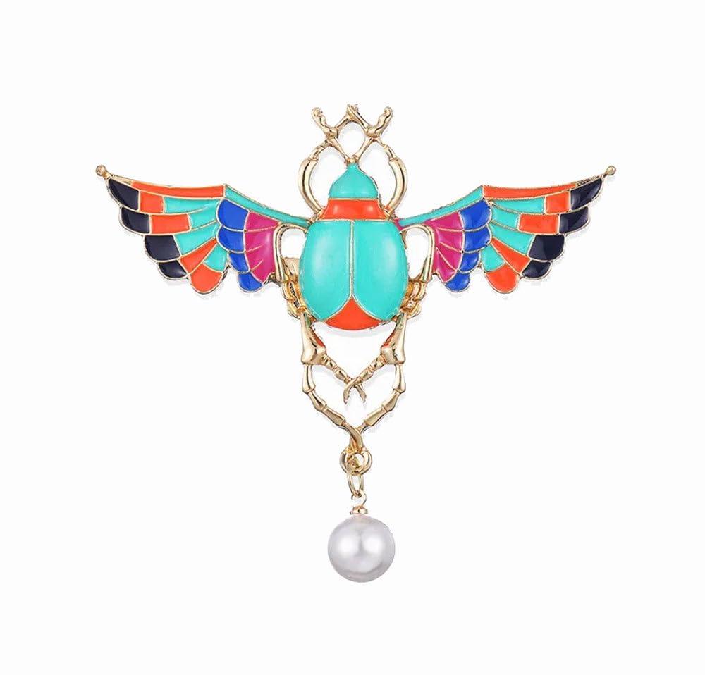 Broche style vintage scarabée égyptien antique, Acier