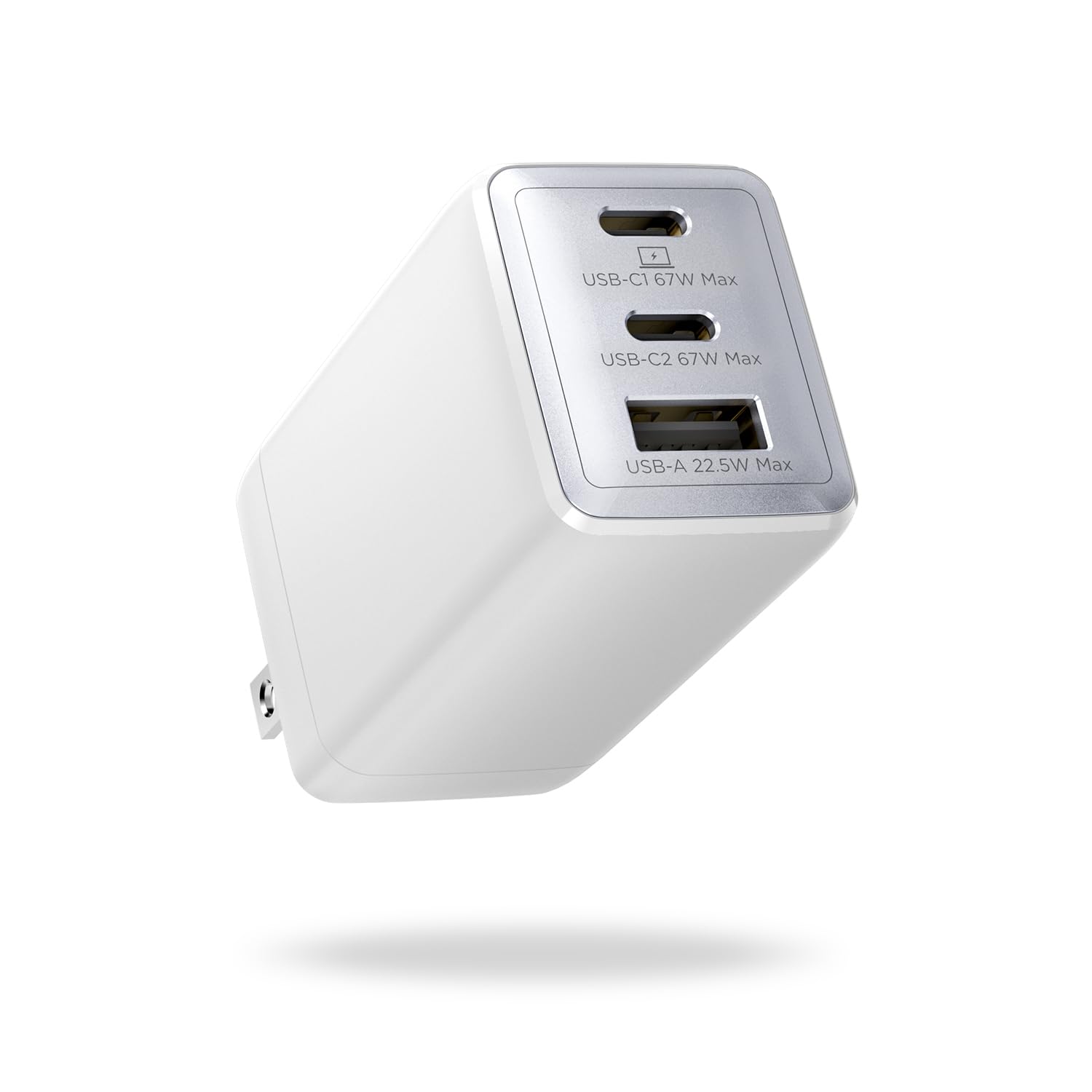 wegear Caricatore USB C da 67 W, blocco di ricarica rapida GaN a 3 porte con spina pieghevole, compatibile con MacBook Pro/Air, iPad Pro, iPhone 16/15/Pro, Galaxy S25/S24, Note20, Pixel, Apple Watch