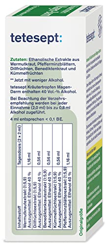 Tetesept Kräutertropfen Magen-Darm für die gesunde Verdauung, 50 ml Lösung