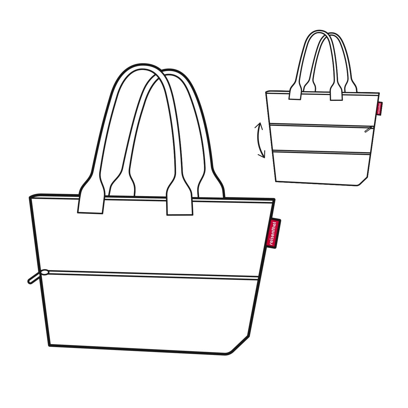 Reisenthel shopper e1 - borsa di grande capacità in tessuto poliestere di alta qualità, Couleur:florist indigo