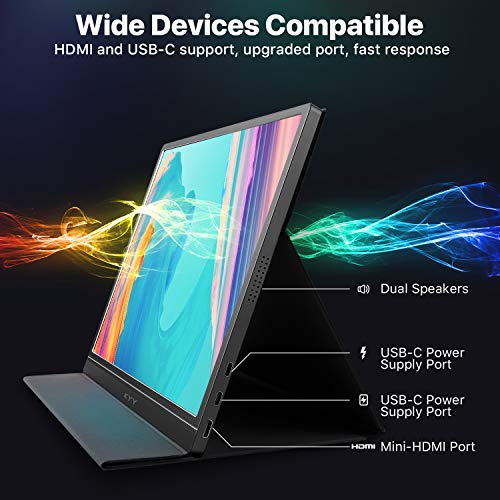 Image of KYY Portable Monitor 15.6'' FHD 1080P Portable Laptop Monitor USB C HDMI Gaming Monitor