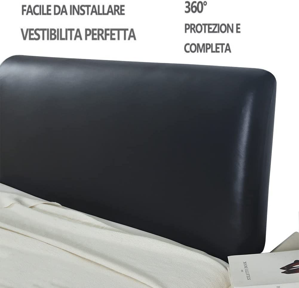 Testiera Letto Cuscino Matrimoniale Copritestata Letto Velluto Imbottito Anticollisione Protezione Fodera Legno/Ferro/Pelle Copertura Testiera Letto Decorazione(Size:180x60cm,Color:Grigio2