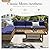 Sophia and William 5-Piece Wicker Patio Furniture Set, L-Shaped Outdoor Sectional Sofas with Ottoman and Acacia Wood Coffee Table, Rattan Conversation Set wtih Cushions, Blue