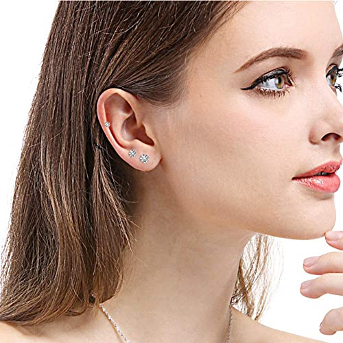 Ftstc 5 Pairs Stud Earrings Set 316 Stainless Steel Earrings,Hypoallergenic Cubic Zirconia Surgical Steel Earrings For Woman Man Girls(3-7Mm) #TOP5