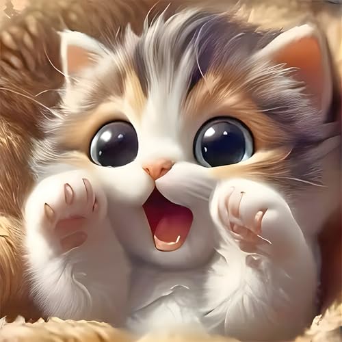 DPIDEA Diamond Painting Gato, pintura de diamante 5D Diamond Pain...