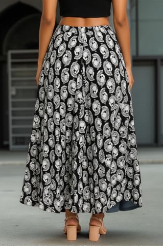Image of Premium Long Skirt | Stylish Long Crushed Cotton & Unique Prints | Floor Length Skirt for Women | Elastic Waist Premium Maxi Skirt - Comfortable Casual Wear