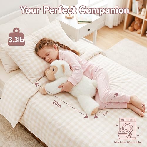 Image of Niuniu Daddy 3.3 lbs 20 inch Weighted Monkey Stuffed Animals for Kids & Adults, Soft Sensory Comfort Plush Toy for Sleeping, Cute Lying Lap Pad Pillow for Huggable Gift