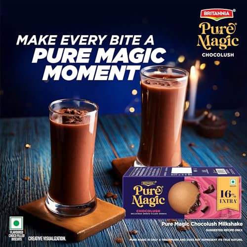 Image of BRITANNIA Pure Magic chocolush delicious choco filled cookie 100g