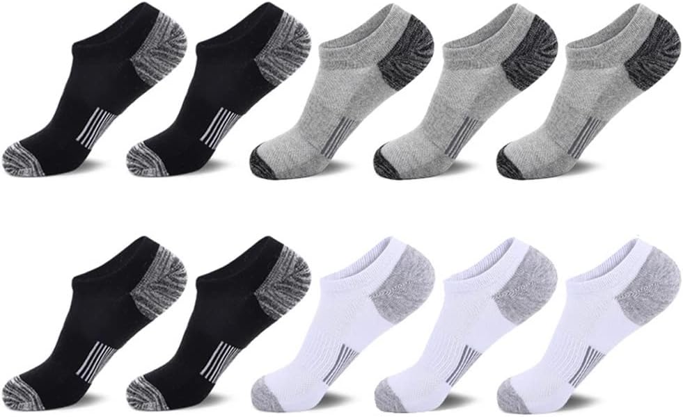JSEIAJB 10 Pairs Of Men's Invisible Socks Mesh Breathable Fit Cotton Sports Non-marking Socks