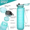 Favofit-Motivational-Water-Bottle-with-Time-Marker-32-oz-Water-Bottles-with-Times-to-Drink-Reusable-BPA-Free-Tritan-Plastic-Perfect-for-Sports-Fitness-Gym-Workout Favofit Water Bottle with Time Marker, 32 oz Motivational Water Bottle with Strainer & Cleaning Brush, Reusable & BPA Free Tritan Water Bottle for Sports & Fitness, Mint