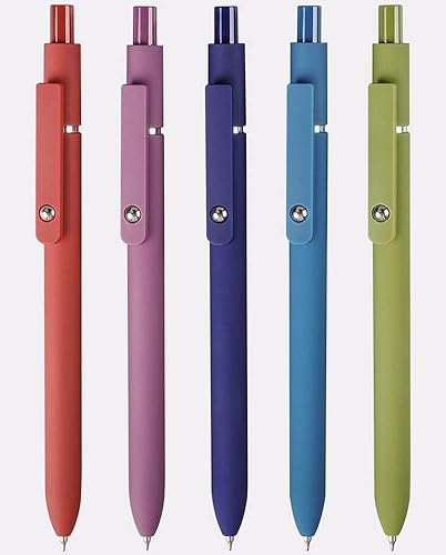 Miniatura 1 de sencoo Paquete de 5 bolígrafos de gel azul borrables de punta fina, retráctiles, bolígrafos de punta fina de 0.020 in, bolígrafos de escritura