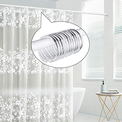 Qulable 12 Packs Circular Shower Curtain Rings, Plastic Curtain O Rings Hooks for Bathroom, Glide Easily on Bathroom Shower Rod - Thumbnail 4