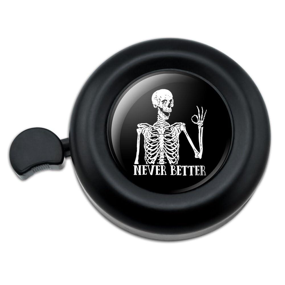 Graphics & More Skeleton Never Better Bicycle Handlebar Bike Bell