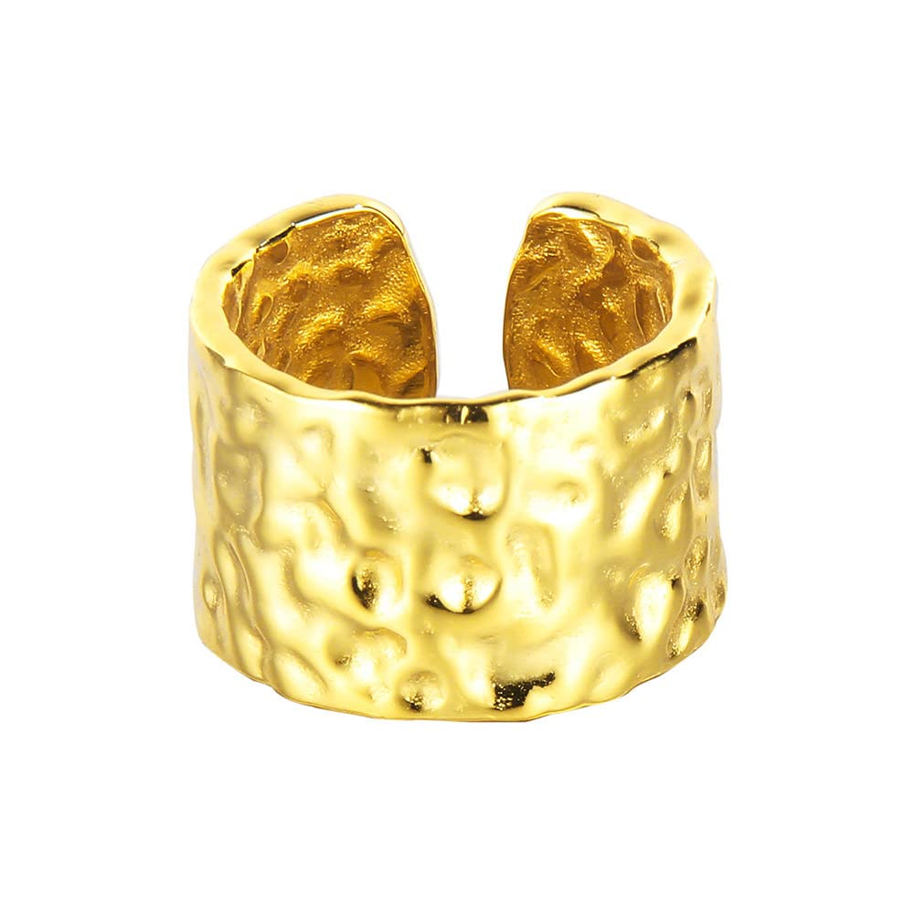 Anelli D'Argento,Anelli Regolabili Per Donna Modello Martello Grosso Anello Solido In Argento Sterling 925 Anelli Di Eternità Anelli Di Fidanzamento Placcati In Oro Anelli Di Promessa Per Ragazze S