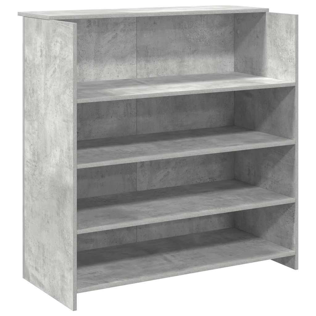 Bureau De Réception Style Vieux Bois 100x40x104 Cm - En Bois D'ingénierie, Avec étagère, Parfait Pour Salon, Bar, Réception Professionnelle
