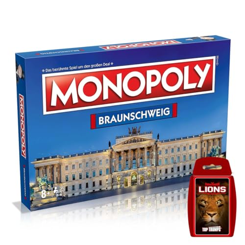 Winning Moves Monopoly - Braunschweig + Top Trumps New Yorker Lions Brettspiel Gesellschaftsspiel Cityedition