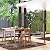 Metal Outdoor Privacy Screen with Stand, 4 ft W x 6 ft H PE-Coating Steel Pipes and Slats Panels, Decoative Privacy Screen Fence Panels Freestanding for Outside Patio Garden Backyard, Brown