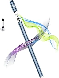 Tukzer 2in1 Tablet Stylus Pen with Soft Rubber Tip,Magnetic Aluminum Body,High Sensitivity & Precision Universal Capacitive Touchscreen Pen for iOS, Android,Smartphone,iPad,Pro,Air,iPhone-Carbon Black