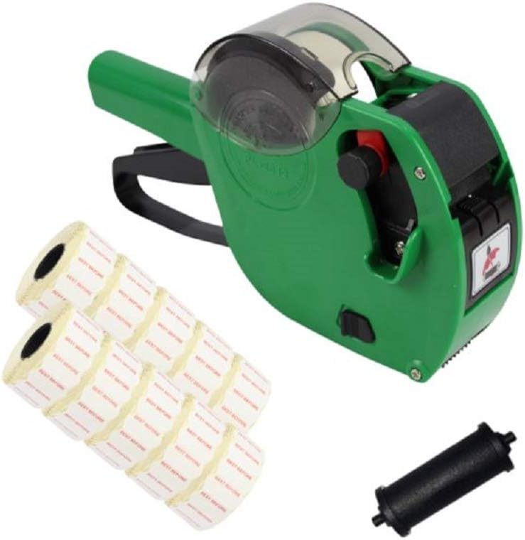 Panther™ PL-2612 Date Coding Gun Starter Pack with 15,000 White Peelable 'Best Before' Labels with Red Text